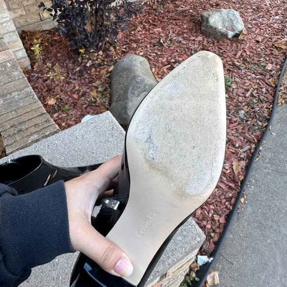 Calvin Klein Shiny Black Ankle Booties - Picture 8 of 8